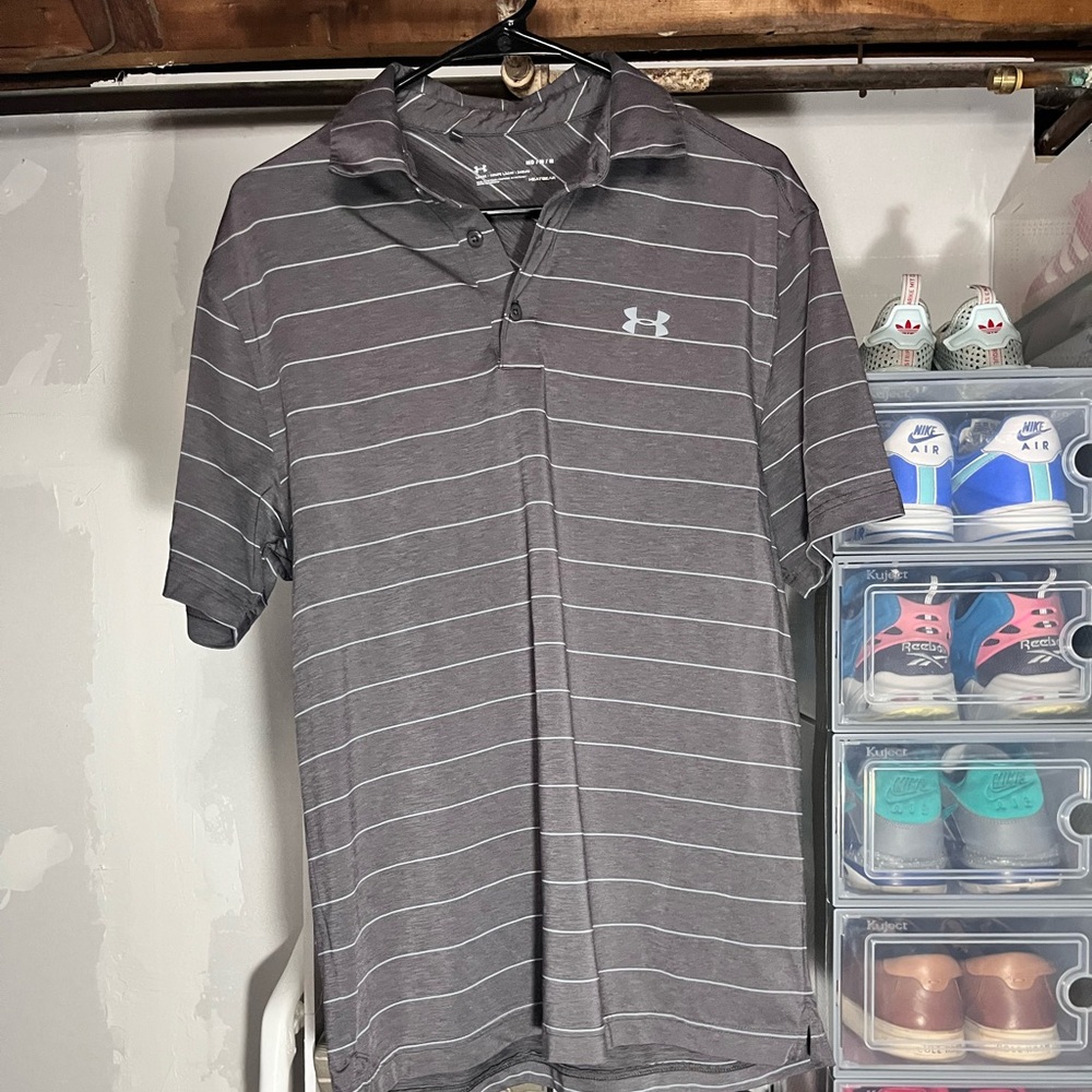 Under Armour Gray Striped Men's Shirt